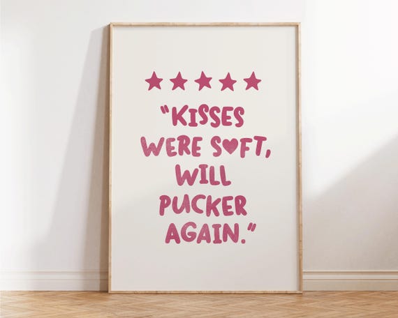 Cute Romantic Wall Art Trendy Valentines Day Decor Preppy Couple Gift Heart Print Valentine Gallery