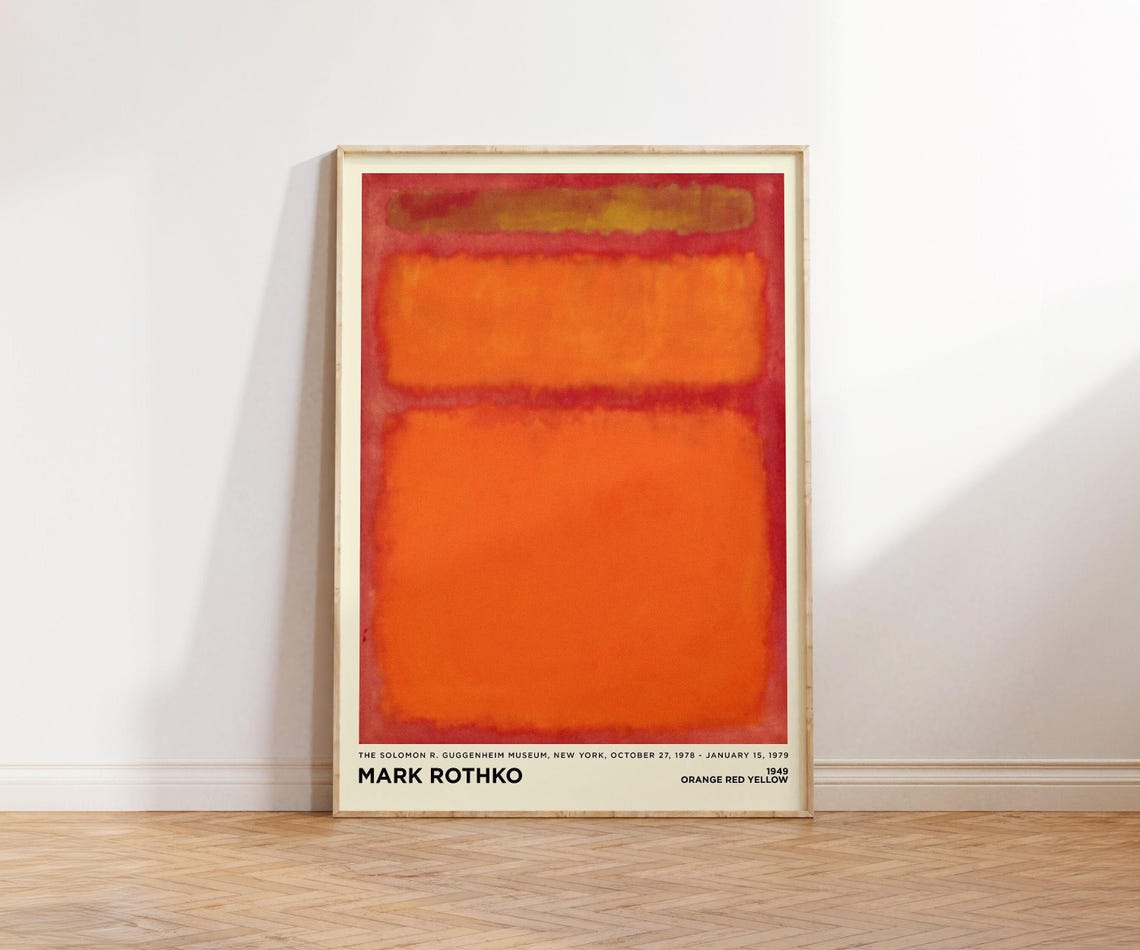 Mark Rothko Orange Red Yellow 1949 Abstract Exhibition Poster Artwork