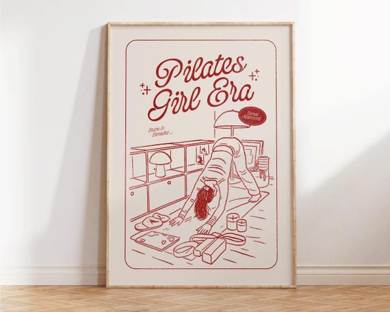 Pilates Girl Era Poster Funny Wall Art Studio Decor Gift For Lover Hot Girly Print Fitness