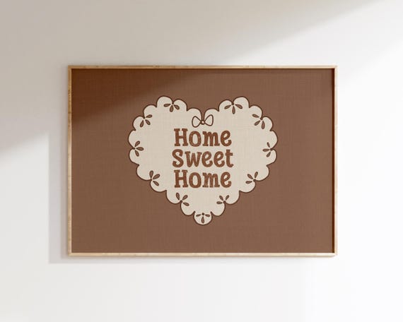 Home Sweet Wall Art Preppy Bedroom Decor Coquette Living Room Print Cute Minimalist Style For Dorms And Apartments