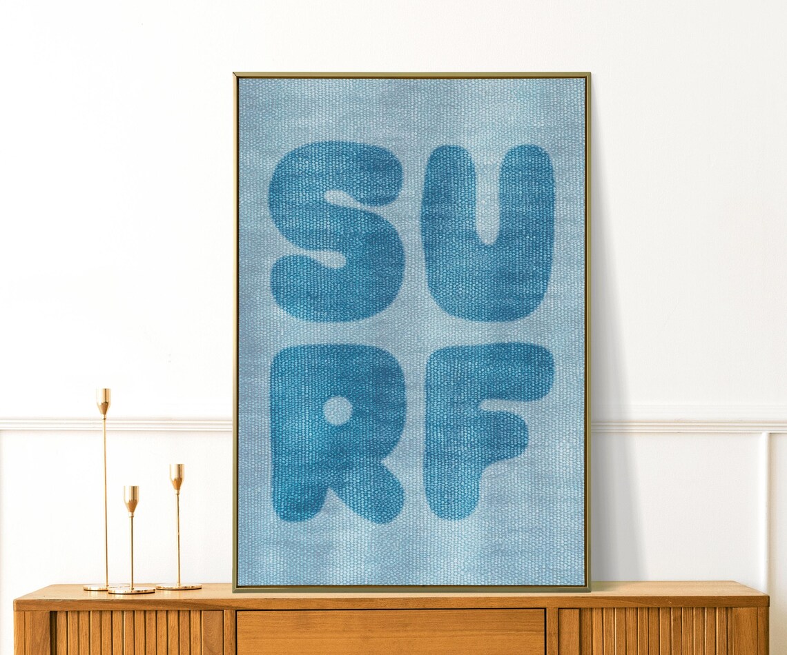 Surf Print Jeans Wall Art Typography Poster Retro Apartment Decor Cool Gallery Minimalist Surfing Gift For Surfer