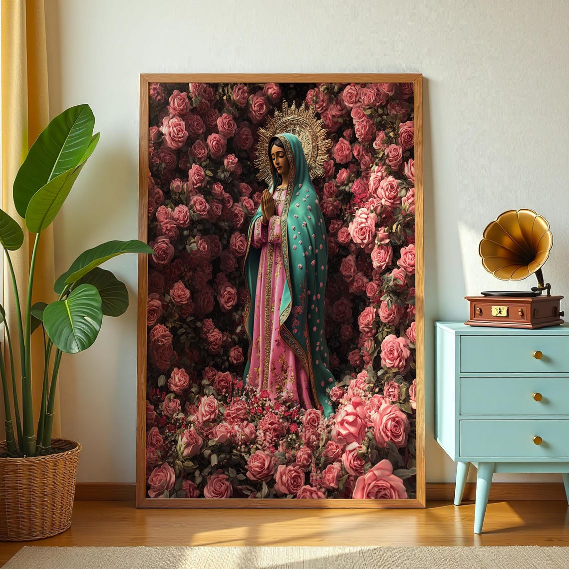 Our Lady Of Guadalupe Roses Religious Floral Catholic Art Poster - Image 2