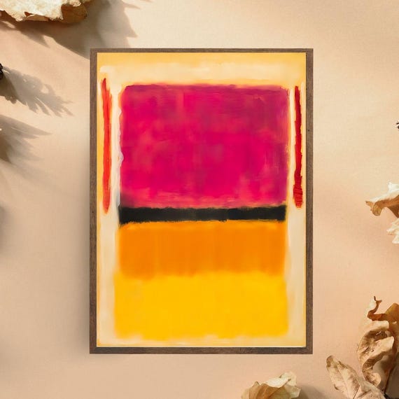 Mark Rothko Inspired Pink And Yellow Abstract Art Print Bold Minimalist Color Block Painting Contemporary Wall Art For Modern Home Decor