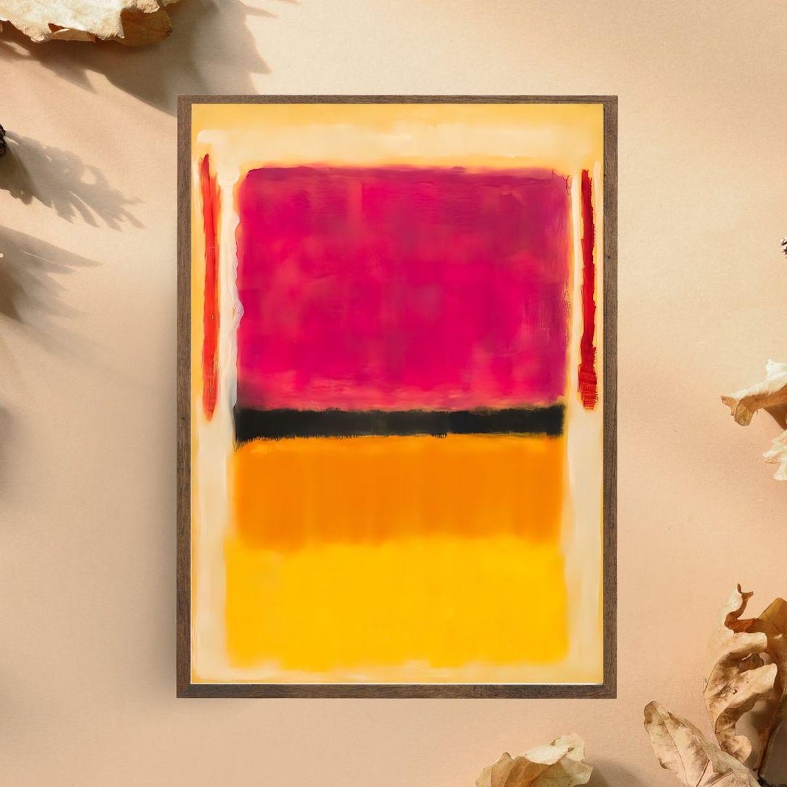Pink Orange And Yellow Abstract Color Block Modern Art Poster