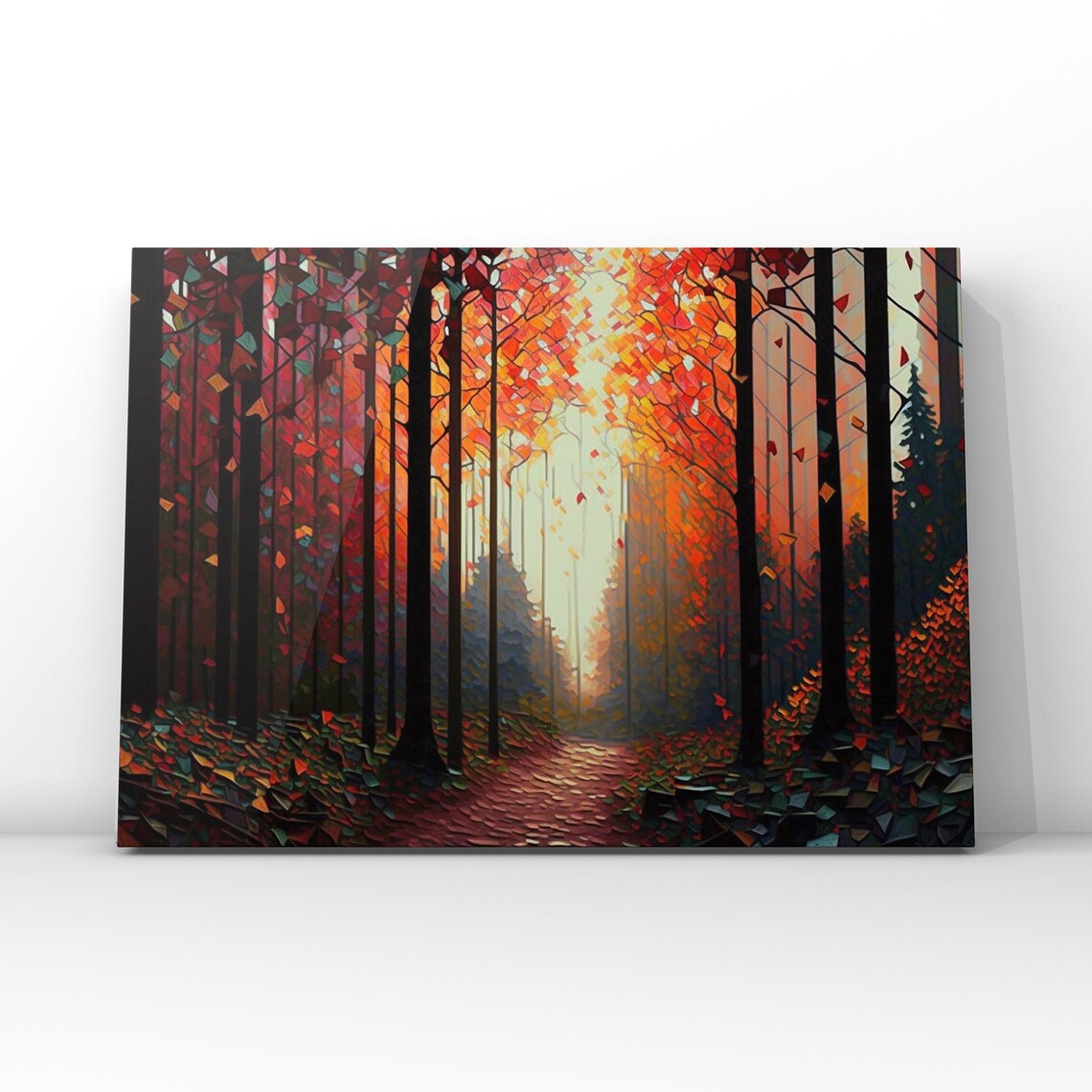 Peaceful Forest Flat Design Fall Art Print