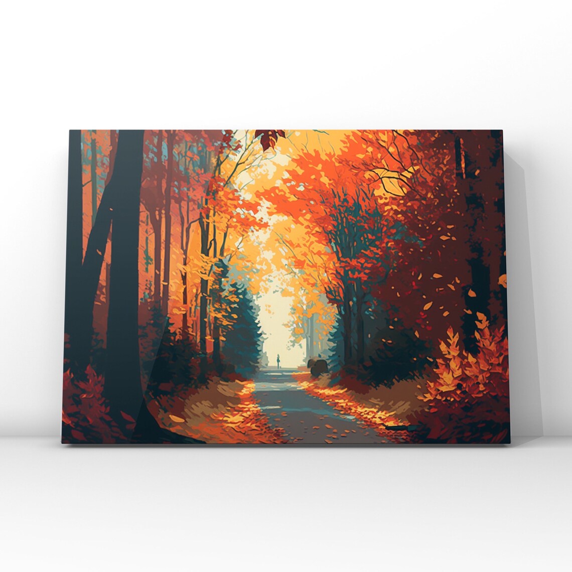 Tranquil Forest Flat Design Fall Art Print