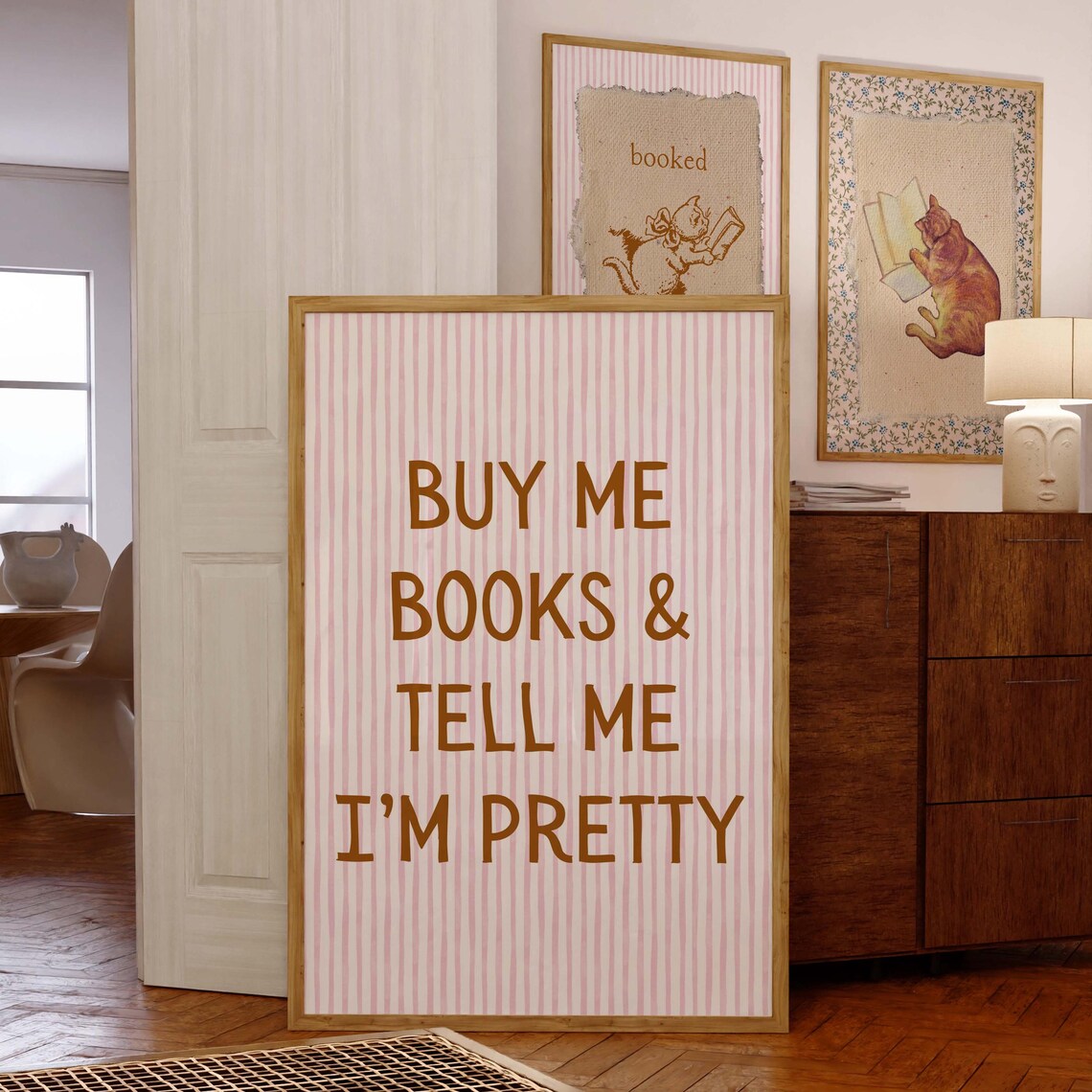 Buy Me Books and Tell Me I'm Pretty Funny Bookish Quote Poster - Image 4