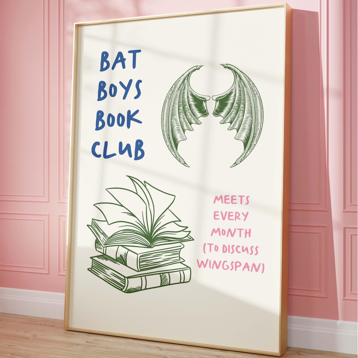 Bat Boys Book Club, Bookish Fantasy Reader Art Print - Image 4