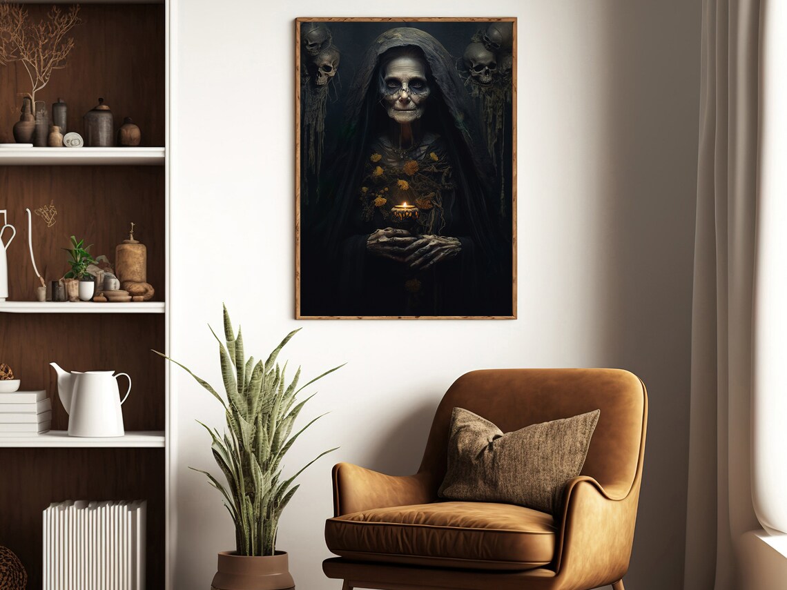Old Witch Gothic Halloween Art Print, Dark Academia - Image 4