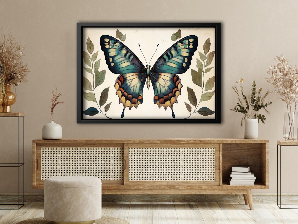 Cottage Butterfly Vintage Botanical Poster - Image 4