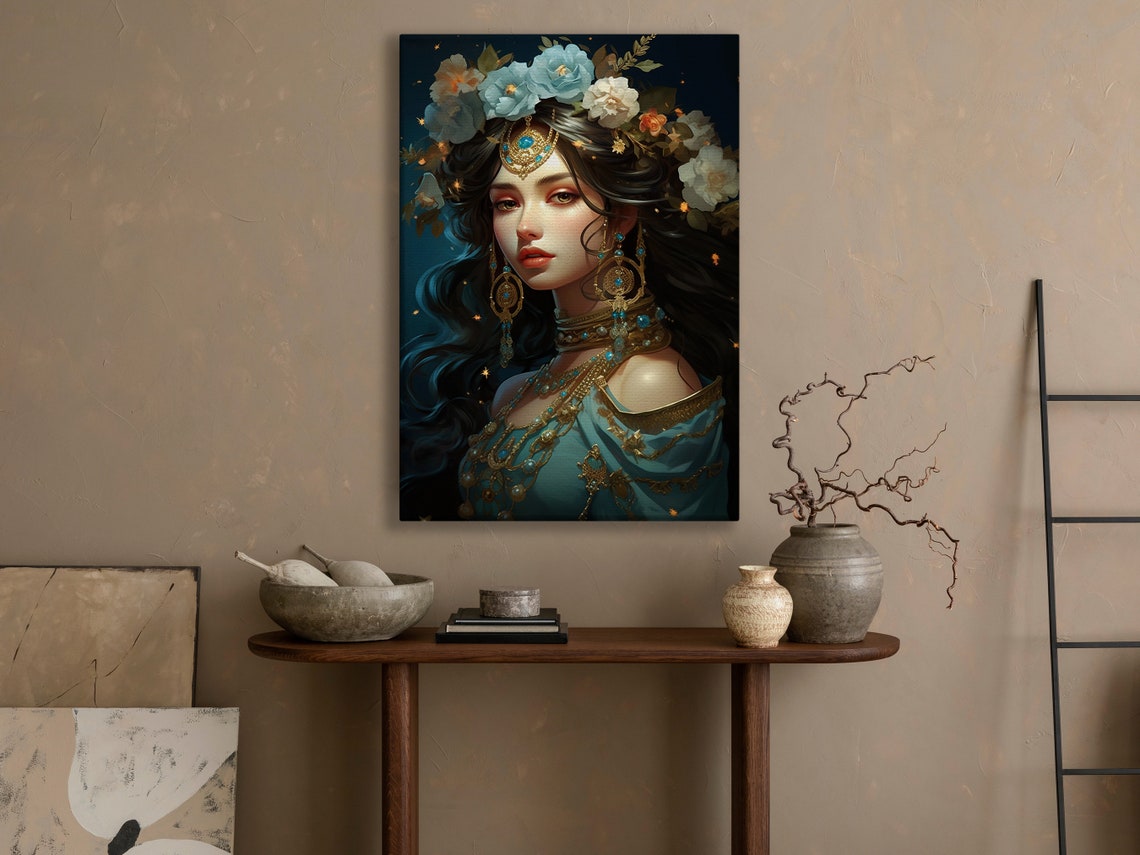 Floral Woman Painting Woman Art Print Beauty Print Woman Poster Print Flowers Art Print Flowers Painting - Image 4