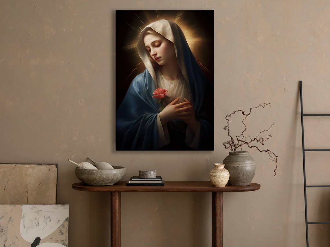 Virgin Mary Christian Art Print, Mother of Jesus - Image 3