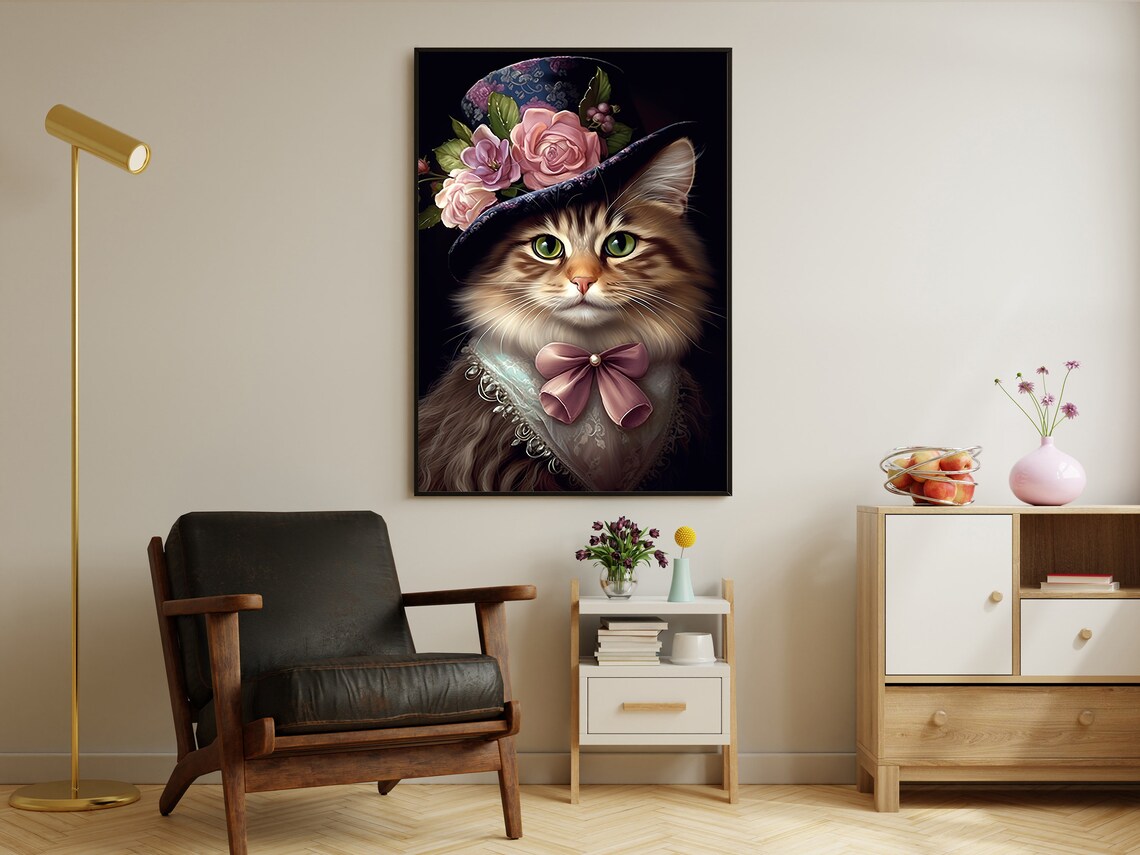 Victorian Cat Lady, Royal Feline Poster Print - Image 3