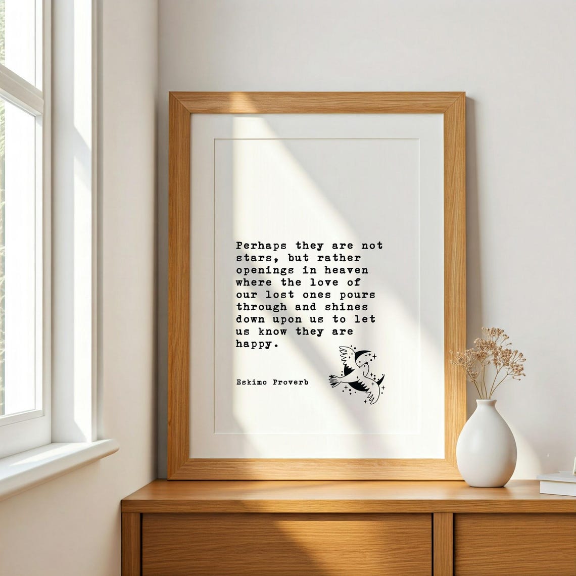 Condolence Gift Perhaps They Are Not Stars But Openings In Heaven Eskimo Proverb Wall Art - Image 3