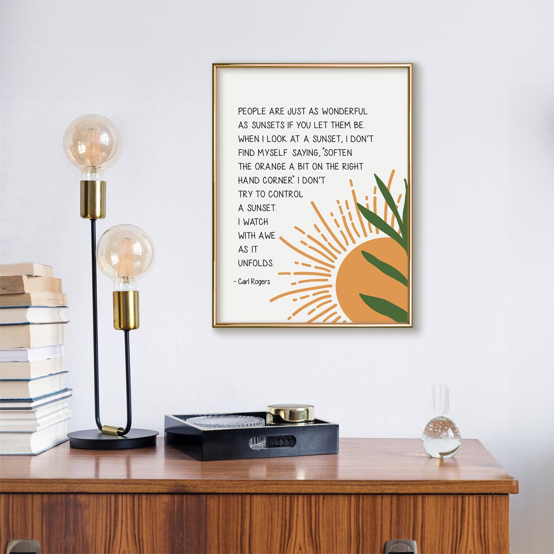 Carl Rogers Sunset Quote People Are Wonderful Sun Therapy Poster - Image 3