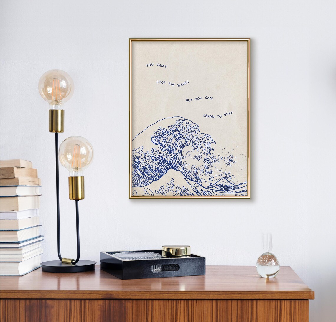 You Can’t Stop The Waves Vintage Mental Health Art Print - Image 3