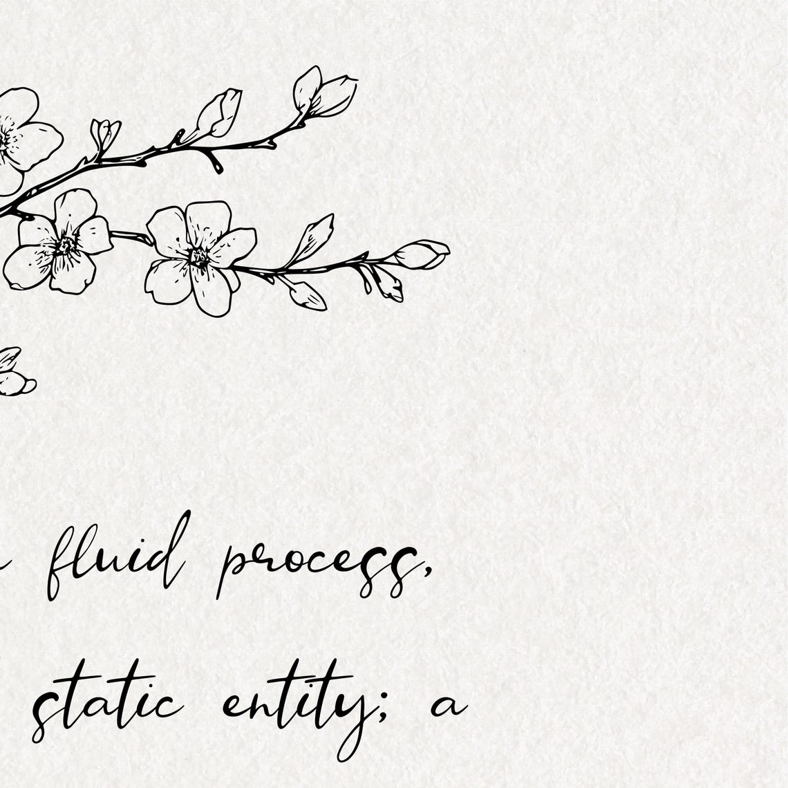 Carl Rogers A Person Is A Fluid Process Cherry Blossom Quote Poster - Image 2