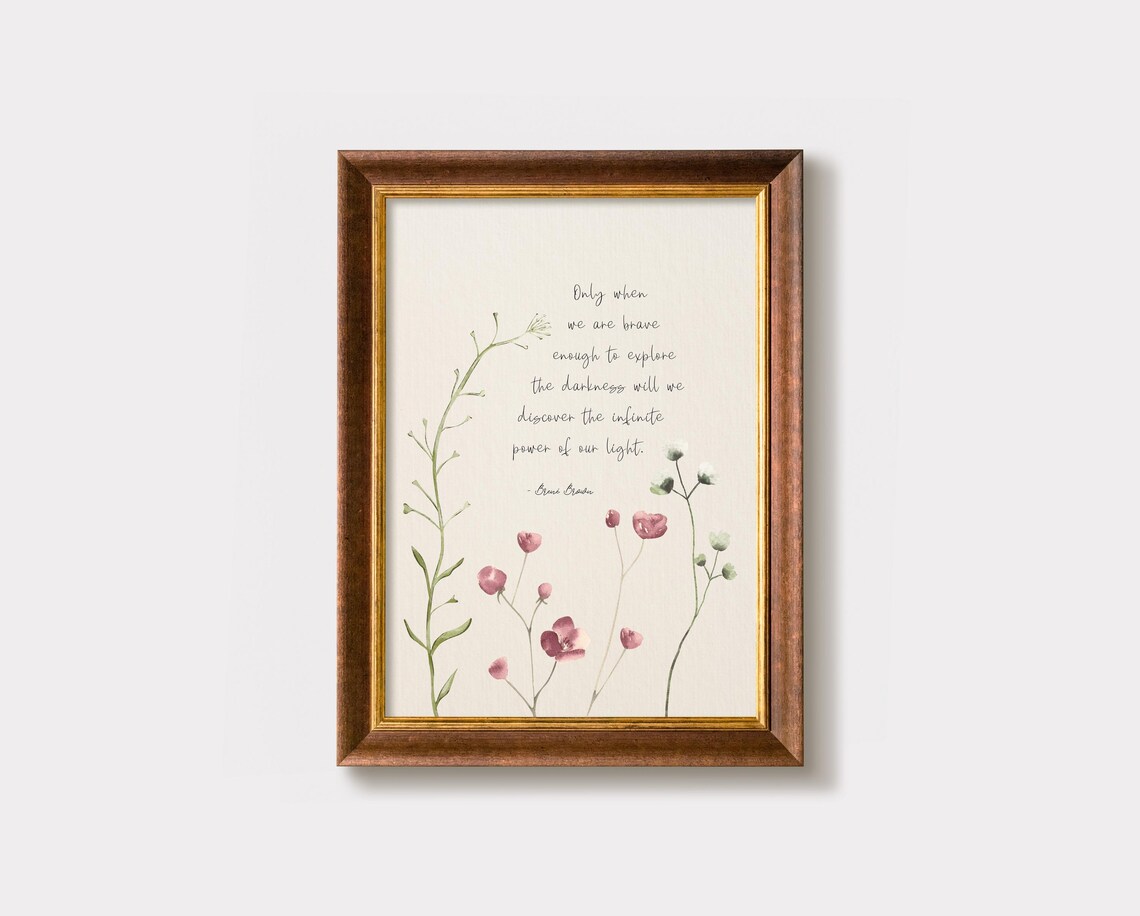 Brene Brown Brave Enough to Explore the Darkness Wildflower Poster - Image 2