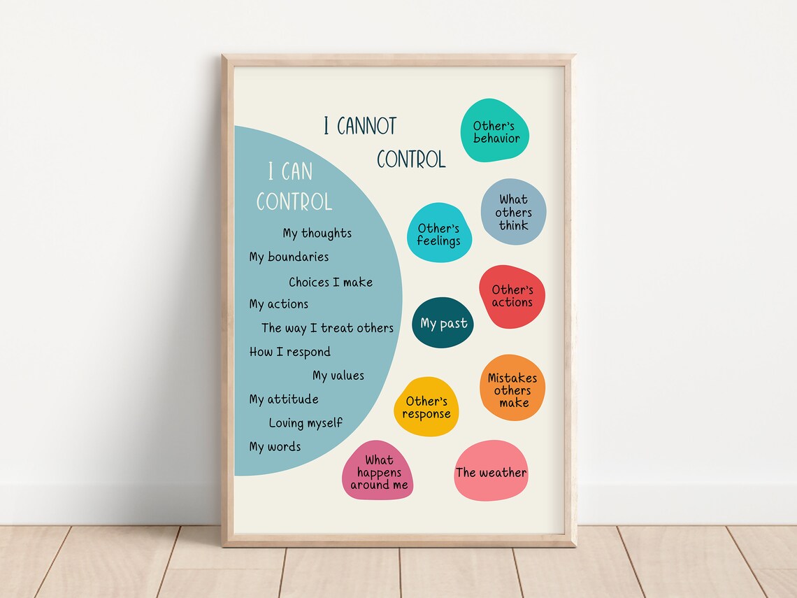 Things I Can Control Poster, Counselor Office Decor