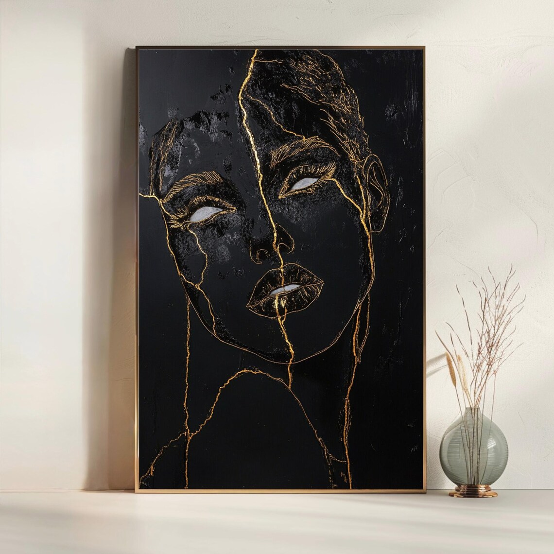 Black And Gold Luxury Wall Art Home Decor Modern Woman Art Decor Art Modern Art Prints Instant - Image 2