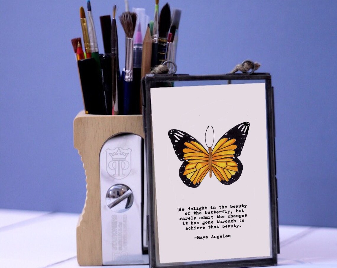 Maya Angelou Monarch Butterfly Quote Art Print - Image 2
