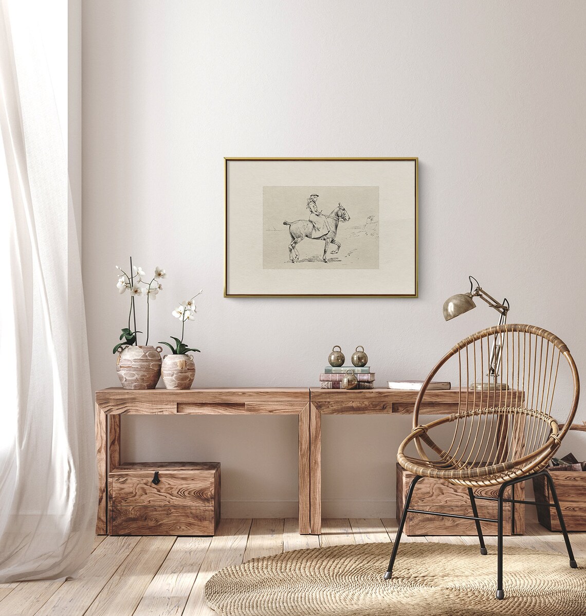 Vintage Equestrian Sketch Horse Art Print, Farmhouse - Image 4