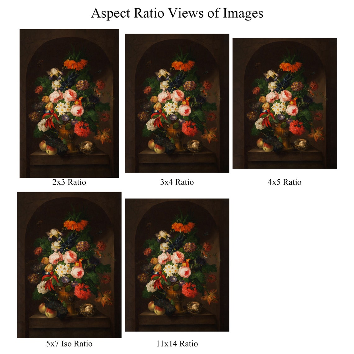 Moody Vintage Flower Print Dark Vintage Botanical Print Dark Floral Still Life Oil Painting Antique Art Moody Floral - Image 2