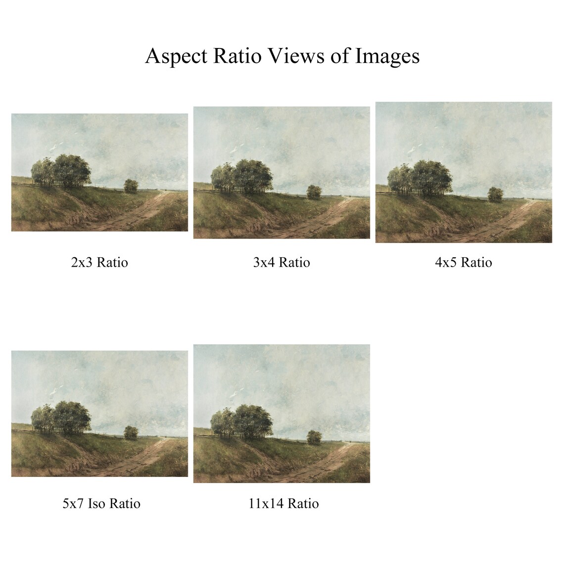 Country Vintage Landscape Art Print, Rustic Farmhouse - Image 2