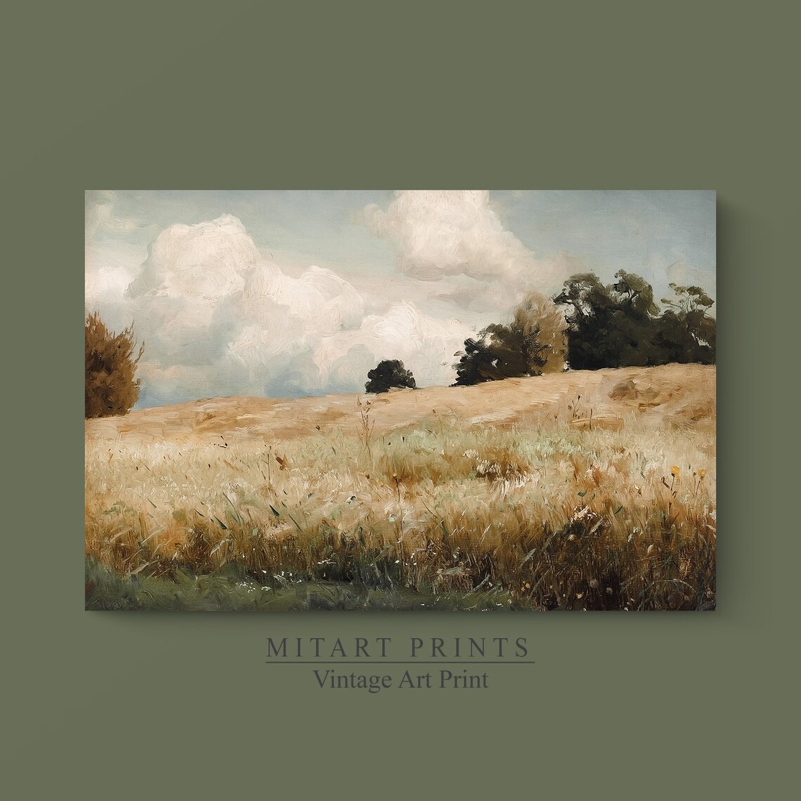Wheat Fields Landscape Vintage Art Print - Image 4