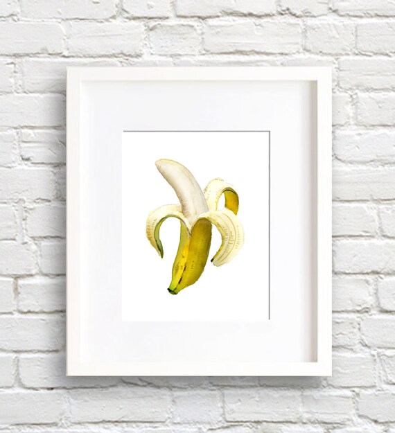 Banana Art Print Wall Decor Watercolor Painting