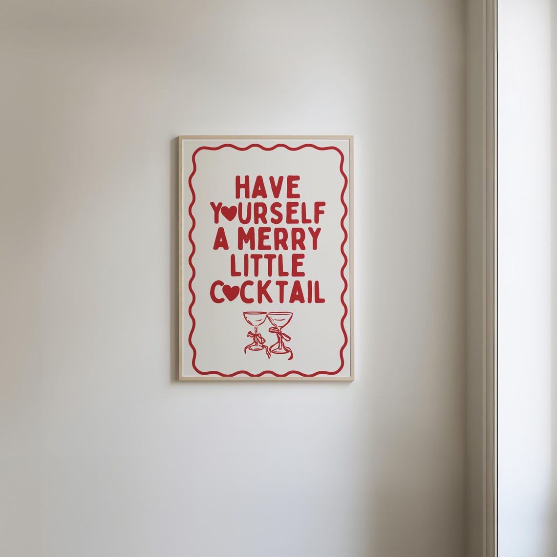 Have Yourself A Merry Little Cocktail Red Christmas Bar Poster - Image 4