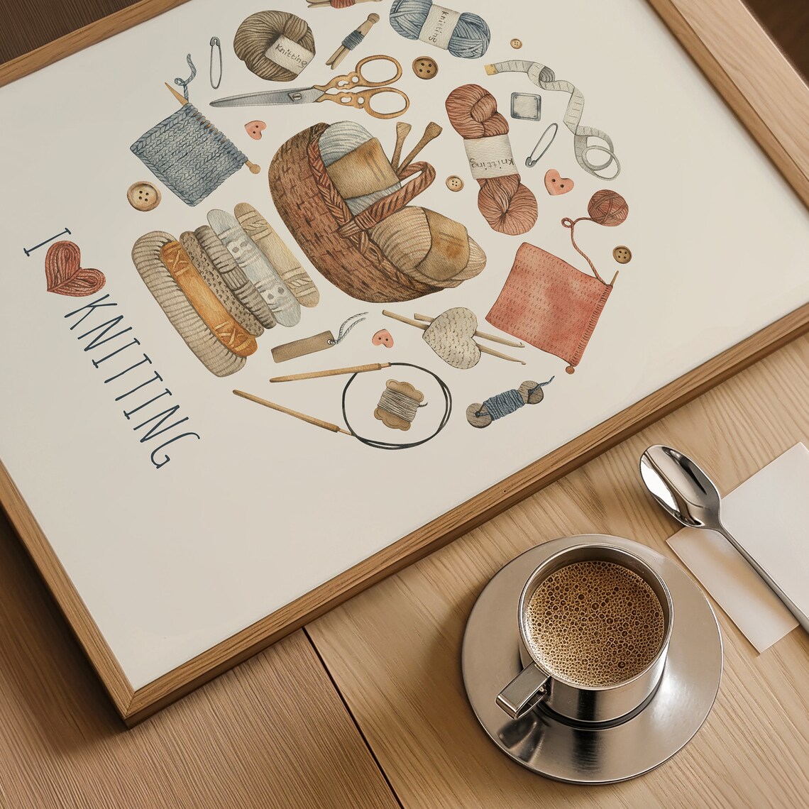 Minimalist Knitting Art Print, Craft Room Decor - Image 4
