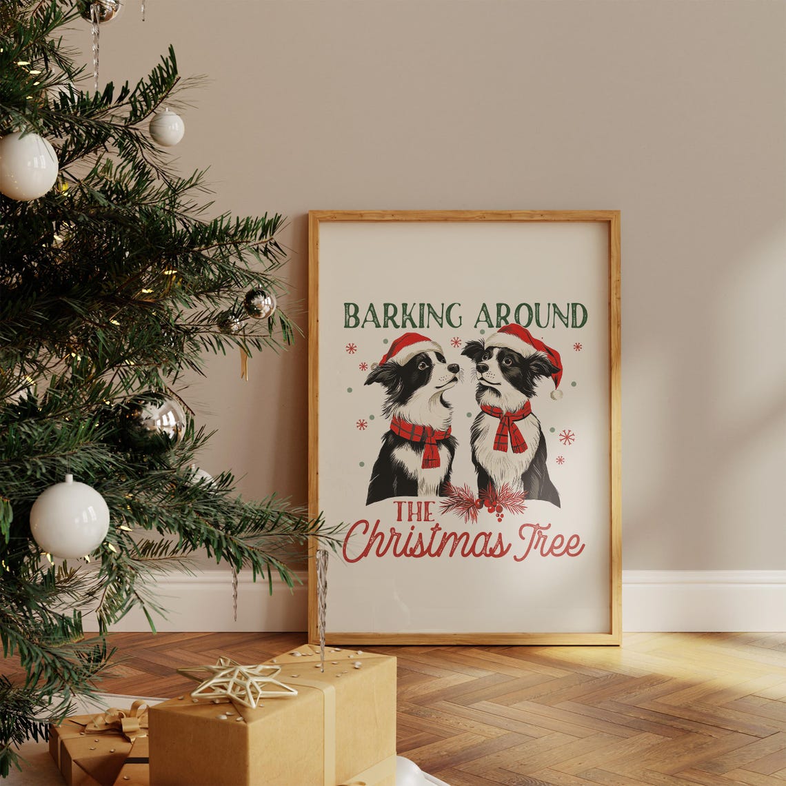 Border Collie Dog Christmas Decor Christmas Pet Art Dog Quotes Print Christmas Dog Print Funny Dog Print Funny Christmas Art - Image 4