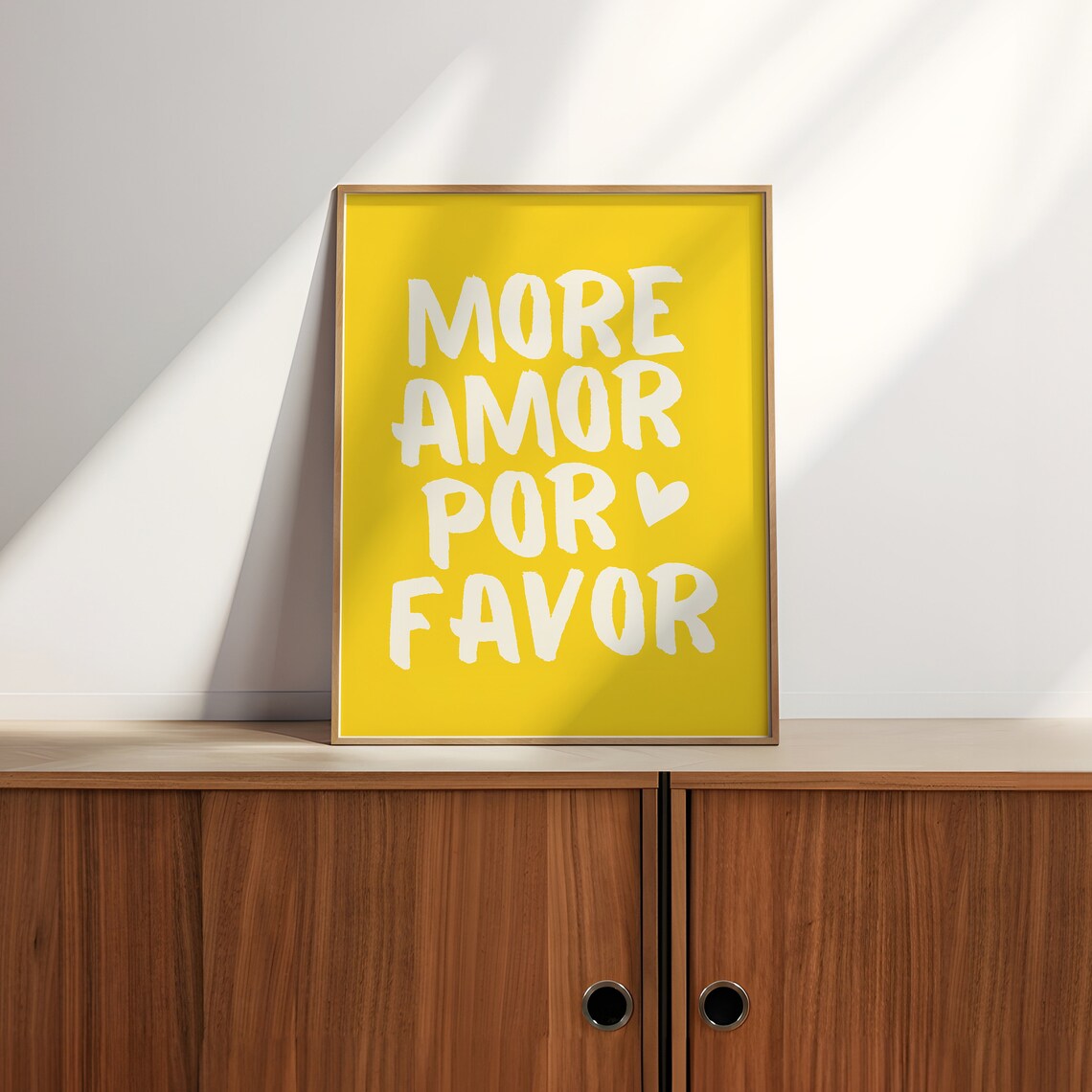 More Amor Por Favor Bold Yellow Background Love Quote Poster - Image 2