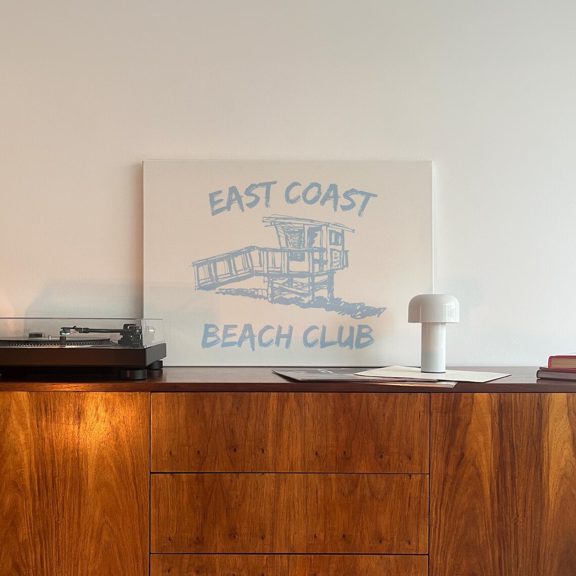 East Coast Beach Club Powder Blue Lifeguard Tower Sketch Poster - Image 4