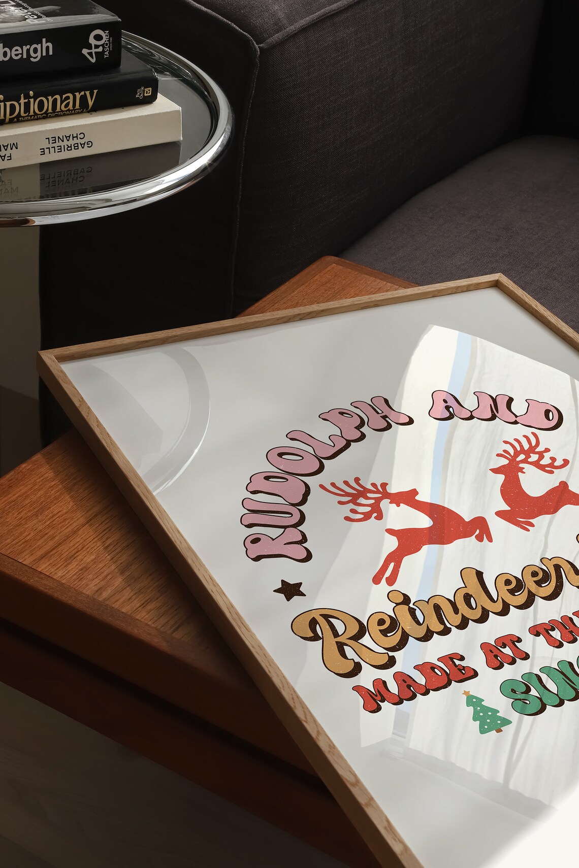 Rudolph and Co Reindeer Treats Retro Christmas Typography Poster - Image 5
