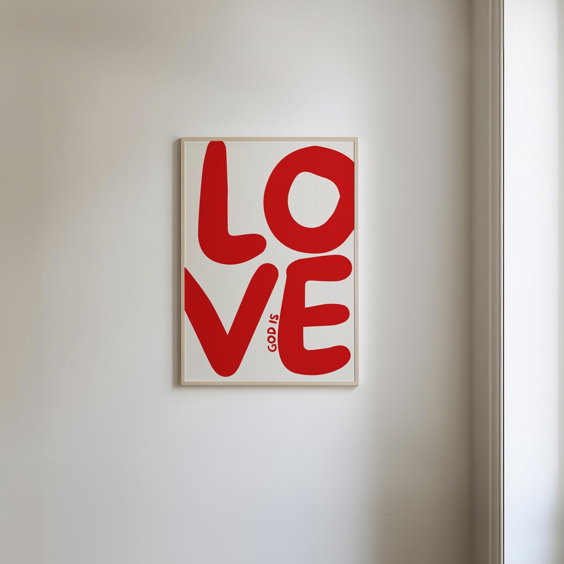God Is Love Bold Red Typography Modern Faith Christian Poster - Image 4