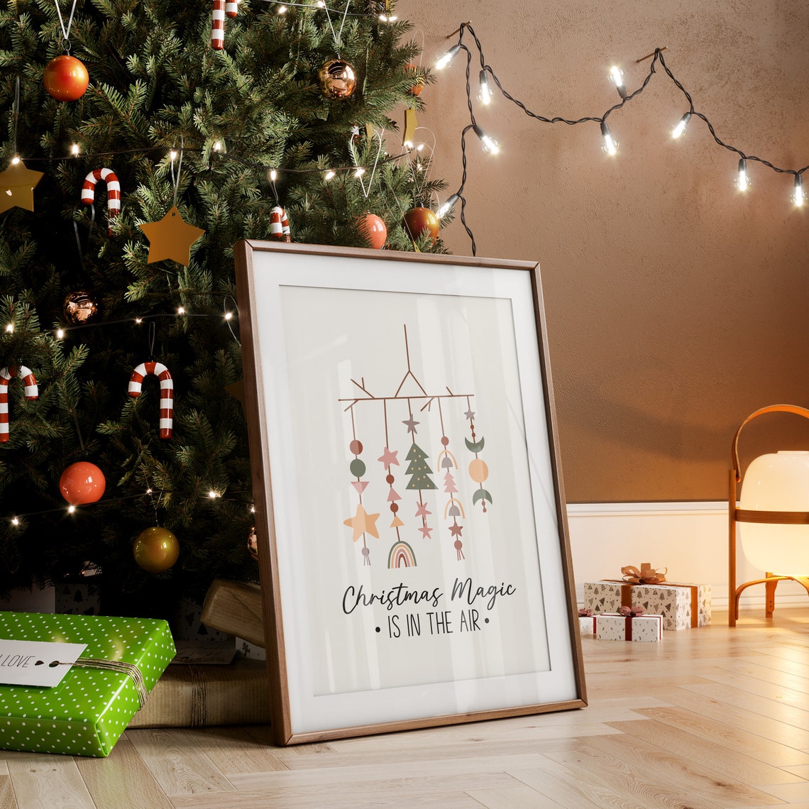 Christmas Magic Is In The Air Boho Mobile Minimalist Holiday Poster - Image 3