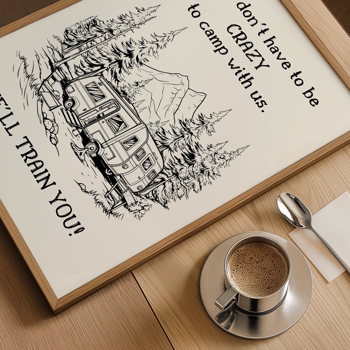 Retro Camping Hiking Poster, Funny Adventure Decor - Image 2