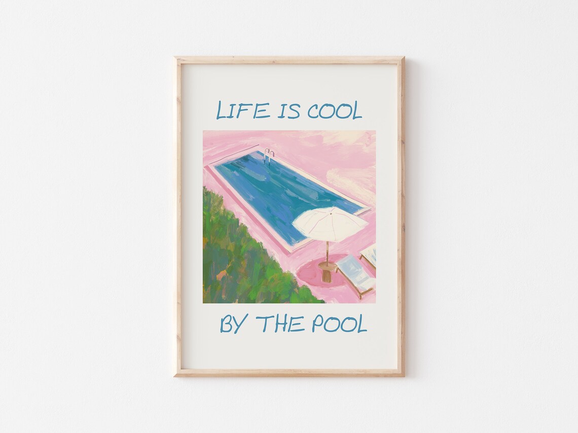 Life Is Cool By The Pool Funny Summer Poster - Image 4