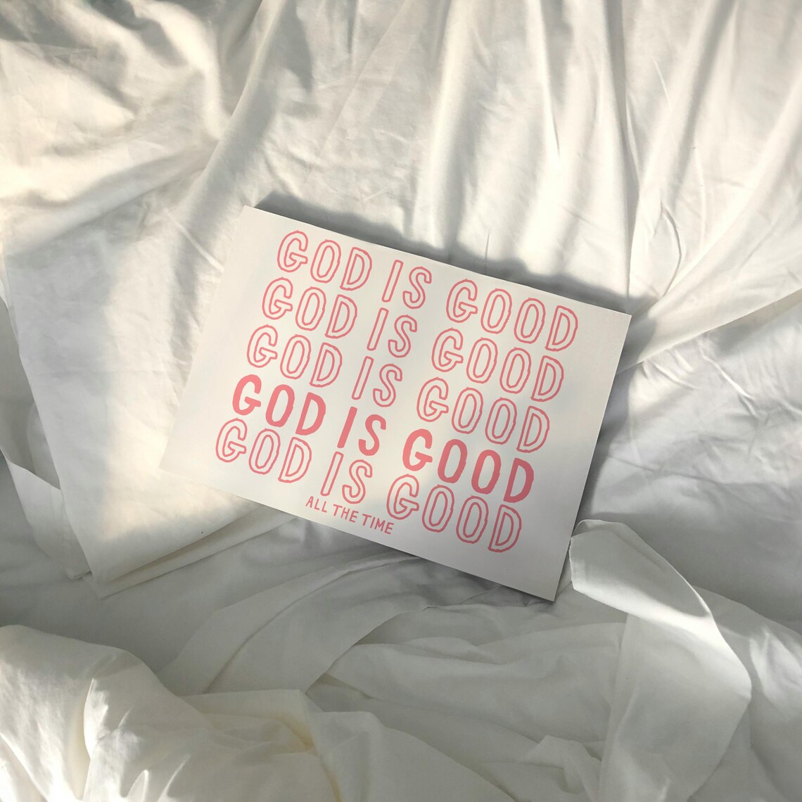 God Is Good All The Time Pink Retro Christian Faith Verse Poster - Image 3