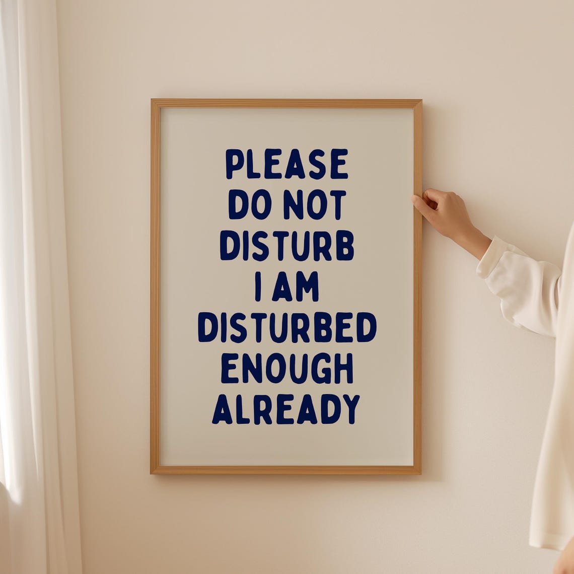 Please Do Not Disturb I Am Disturbed Enough Navy Quote Poster - Image 4