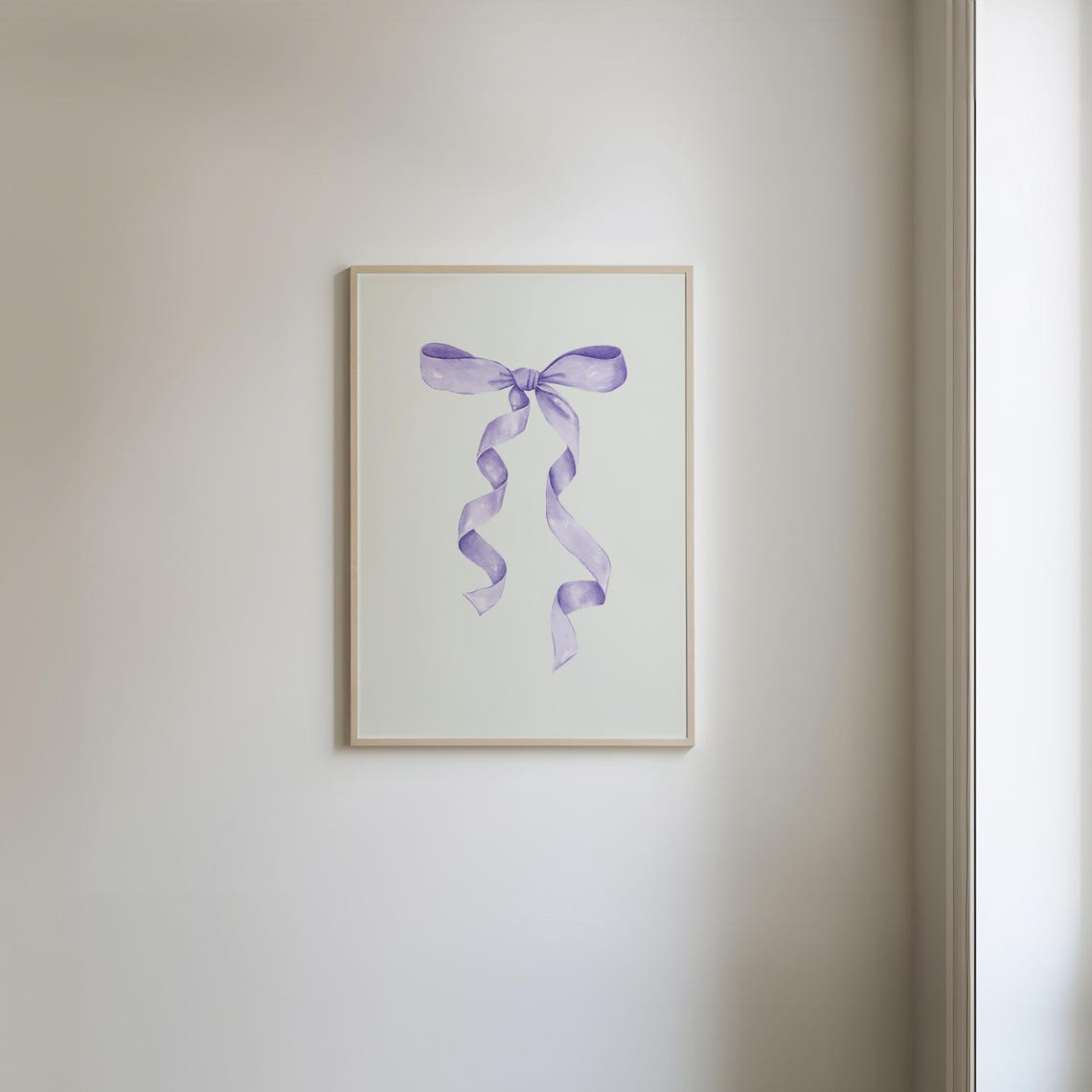 Lavender Ribbon Bow Watercolor Balletcore Coquette Bedroom Poster - Image 3