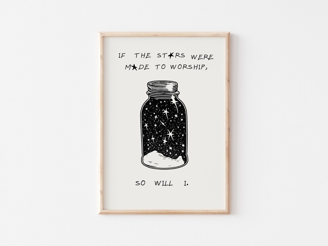 If the Stars Were Made to Worship Celestial Mason Jar Art Poster - Image 5