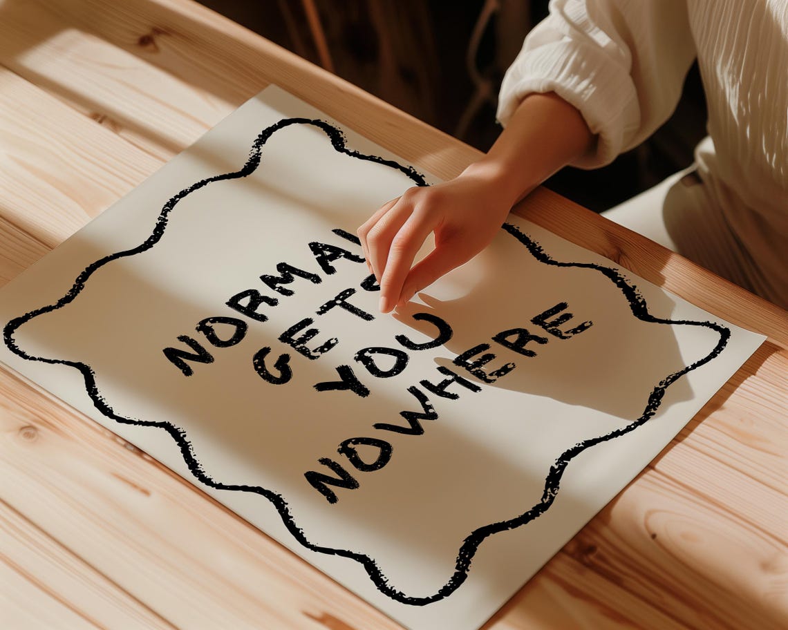 Normal Gets You Nowhere Retro Aesthetic Decor Trendy Wall Art Prints Inspirational Wall Art Quotes Quirky Wall Art - Image 3