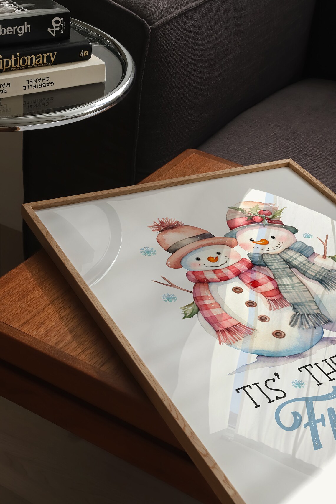 Tis the Season to Be Freezin Snowman Couple Christmas Poster - Image 5
