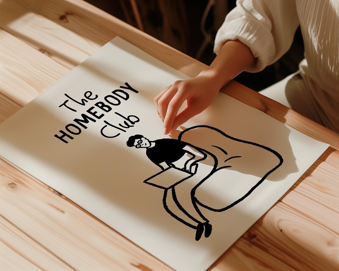 The Homebody Club Beanbag Laptop Introvert Life Doodle Print - Image 2