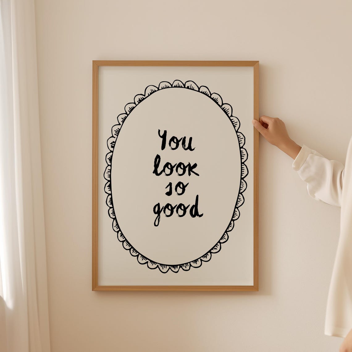 You Look So Good Elegant Script Mirror Affirmation Quote Poster - Image 4