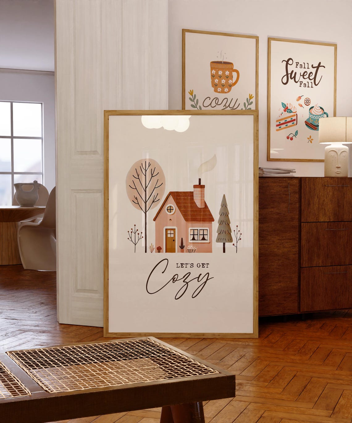 Lets Get Cozy Fall Cottage House Rustic Autumn Home Decor Poster - Image 4