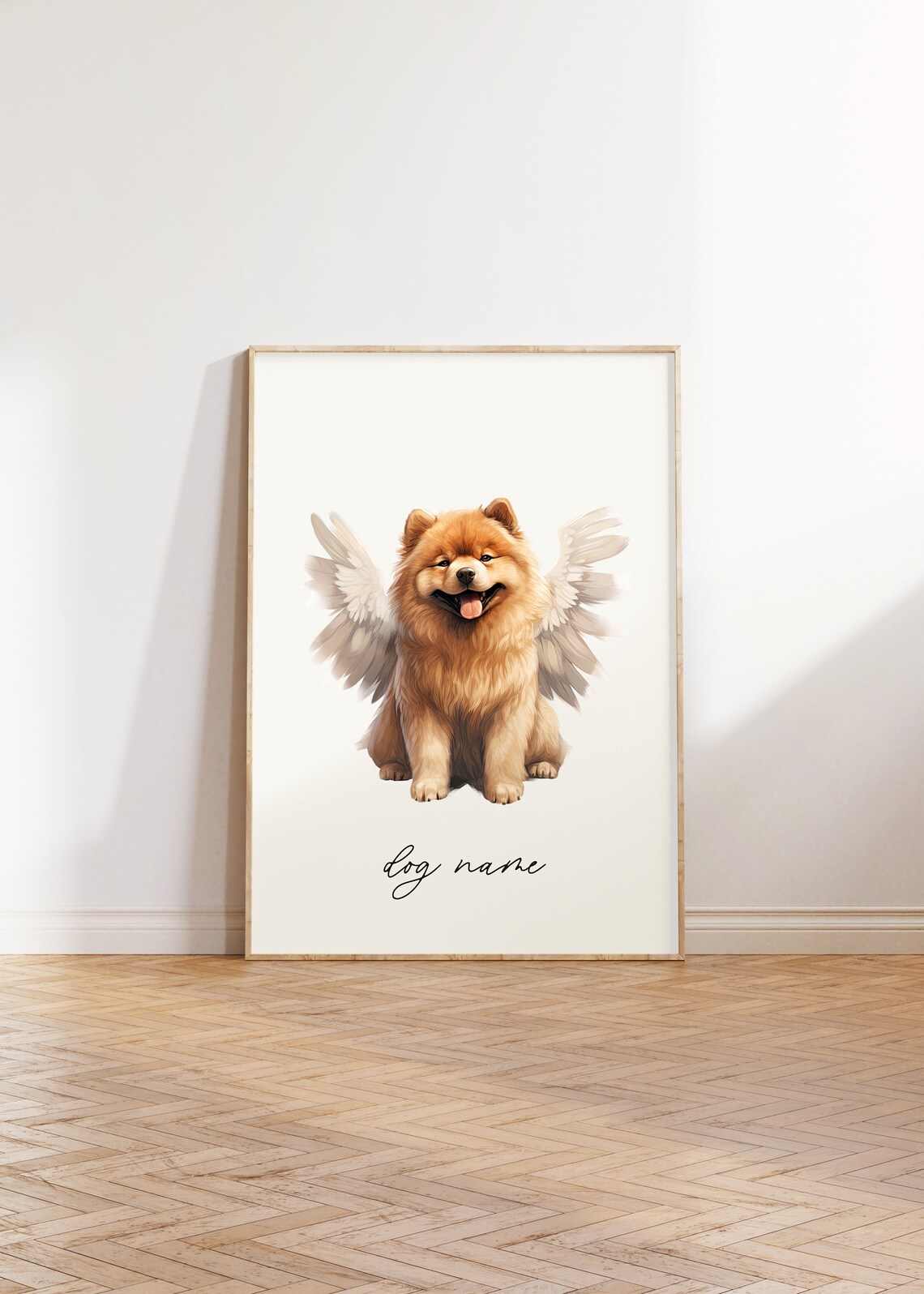 Chow Chow Dog Memorial Rainbow Bridge Print Pet Loss Memorial Gift Portrait Angel Dog Print Pet Loss Sympathy Gift Custom Dog Painting - Image 3